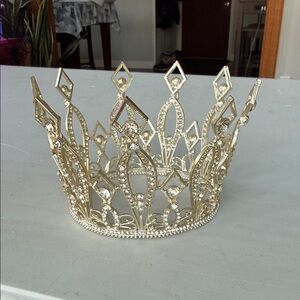 Gold crown cake topper